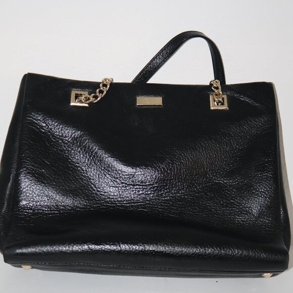 Kate Spade New York Womens Black Leather Chain Strap Inner Pocket Shoulder Bag - Picture 13 of 13
